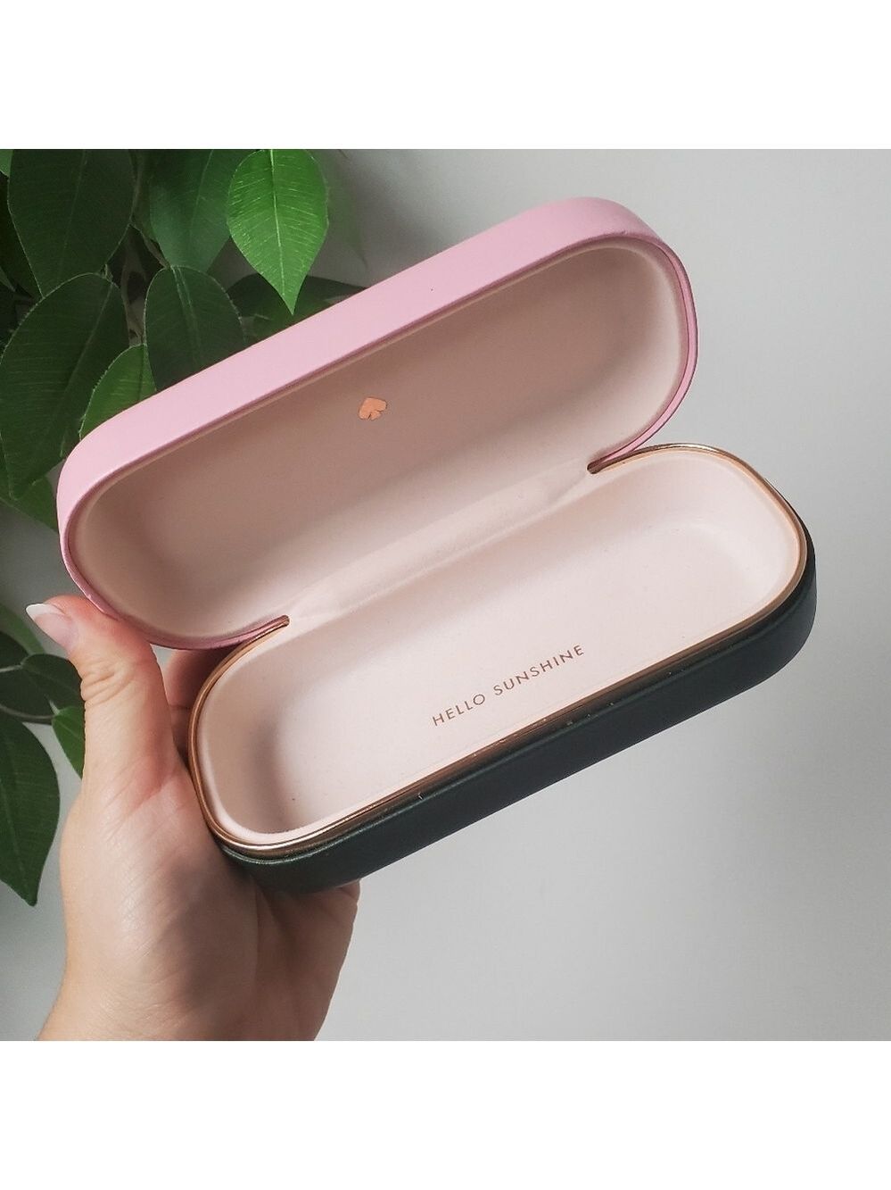 Kate Spade Classic Sunglasses Case Pink Green Gold Trim